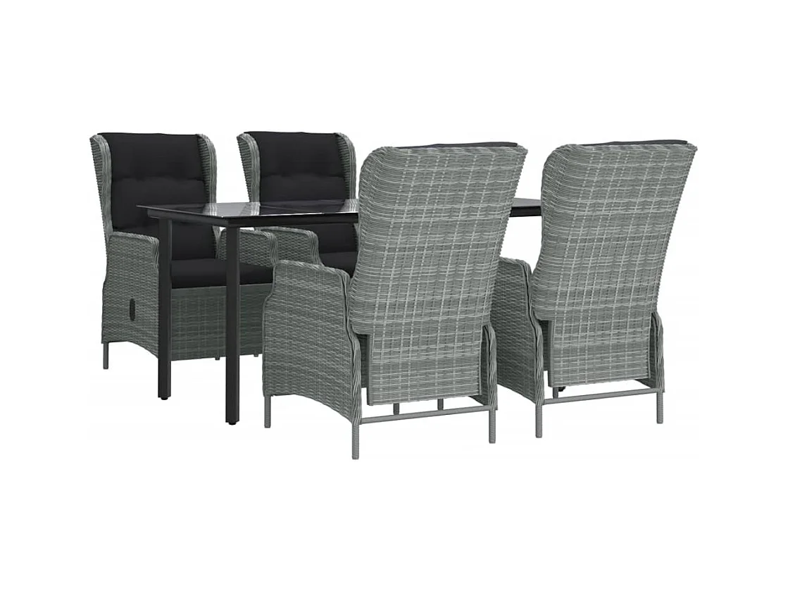 Santa Rosa  Ensemble à manger de jardin 5 pcs Gris clair Résine tressée