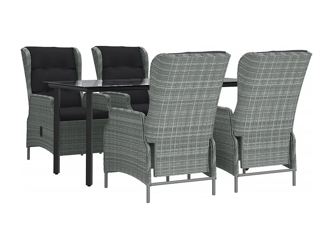 Santa Rosa  Ensemble à manger de jardin 5 pcs Gris clair Résine tressée