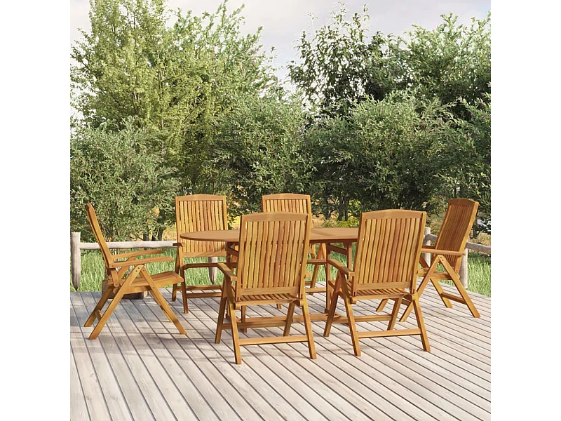 Talvin  Ensemble à manger de jardin 7 pcs Bois de teck solide