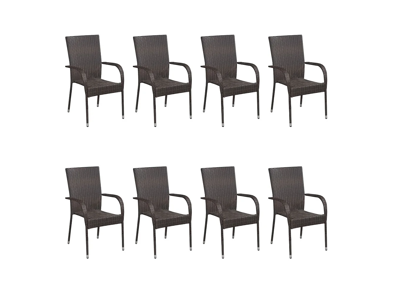 Eric Cole  Set de muebles de comedor de jardín 9 piezas de ratán marrón