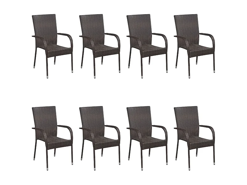 Eric Cole  Ensemble à manger de jardin 9 pcs Résine tressée Marron