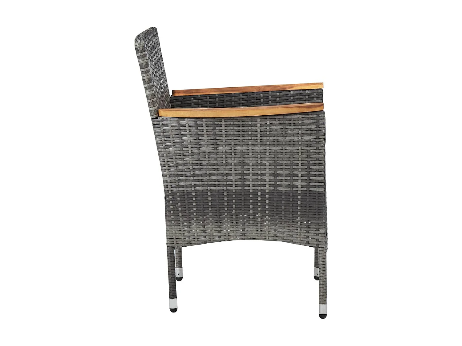 Løgumkloster  Ensemble à manger de jardin 3 pcs Gris Résine tressée et acacia