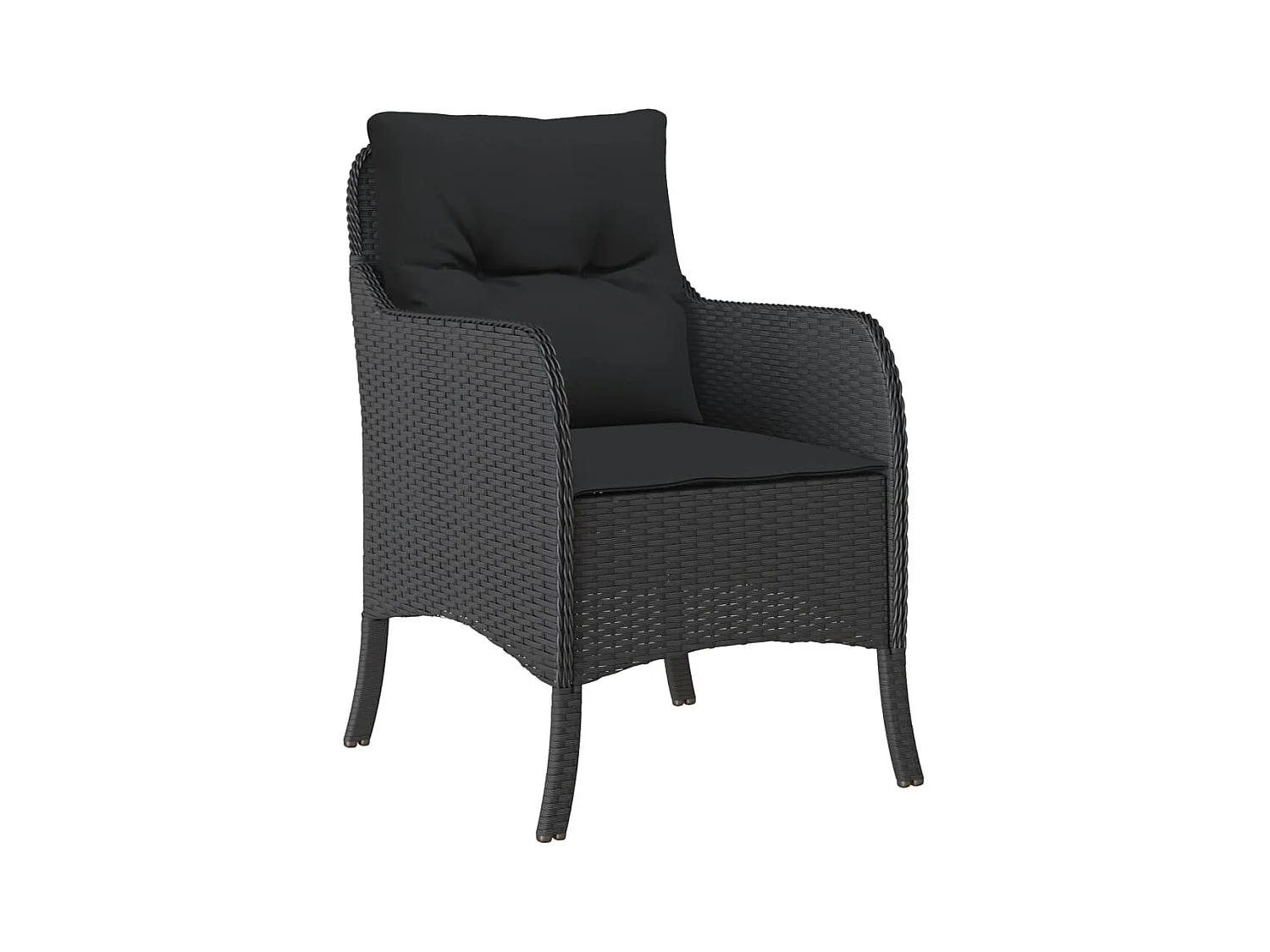 Tavian  Ensemble à manger de jardin avec coussins 3 pcs Noir