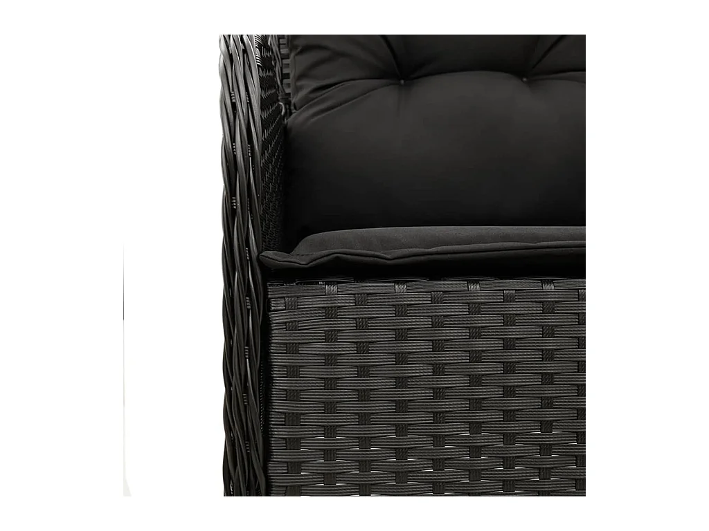 Tavian  Ensemble à manger de jardin avec coussins 3 pcs Noir