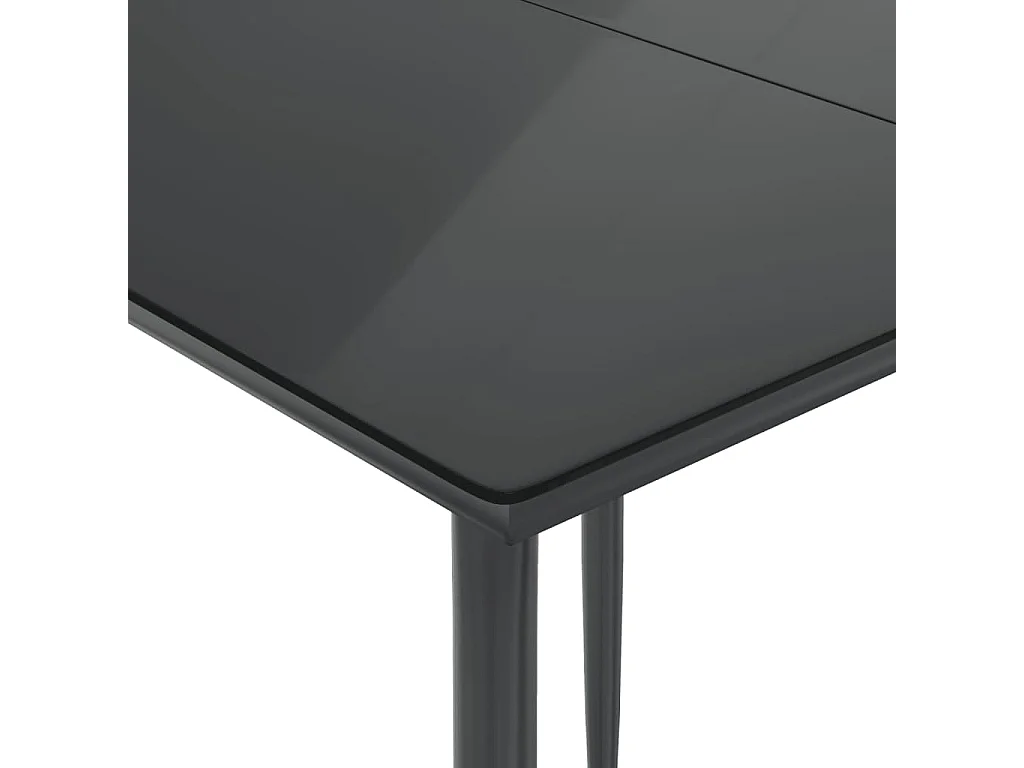 Tavian  Ensemble à manger de jardin avec coussins 3 pcs Noir