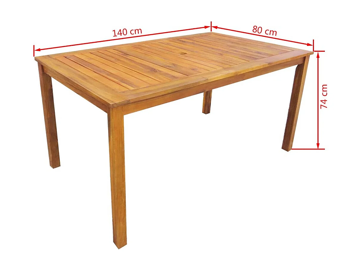 Polina  Set de comedor de jardín 7 piezas madera maciza de acacia