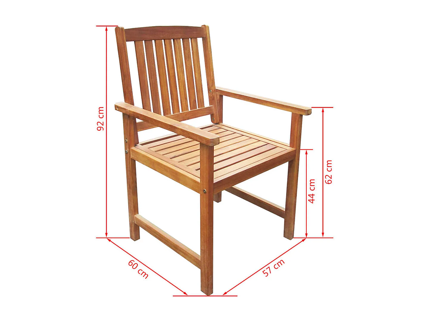 Polina  Set de comedor de jardín 7 piezas madera maciza de acacia