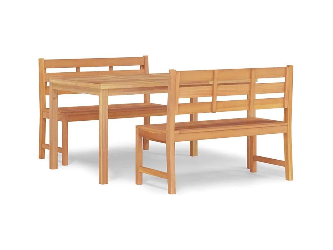 Addison Lee  Ensemble à manger de jardin 3 pcs Bois de teck massif