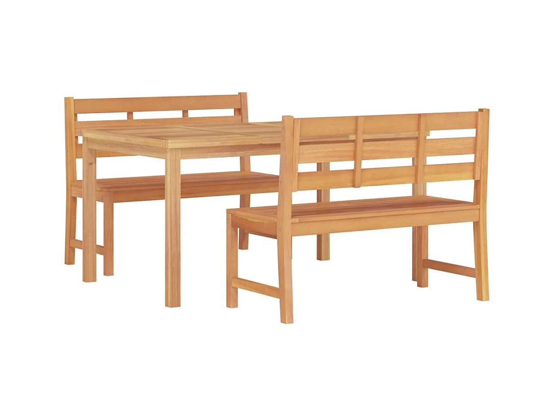 Addison Lee  Ensemble à manger de jardin 3 pcs Bois de teck massif