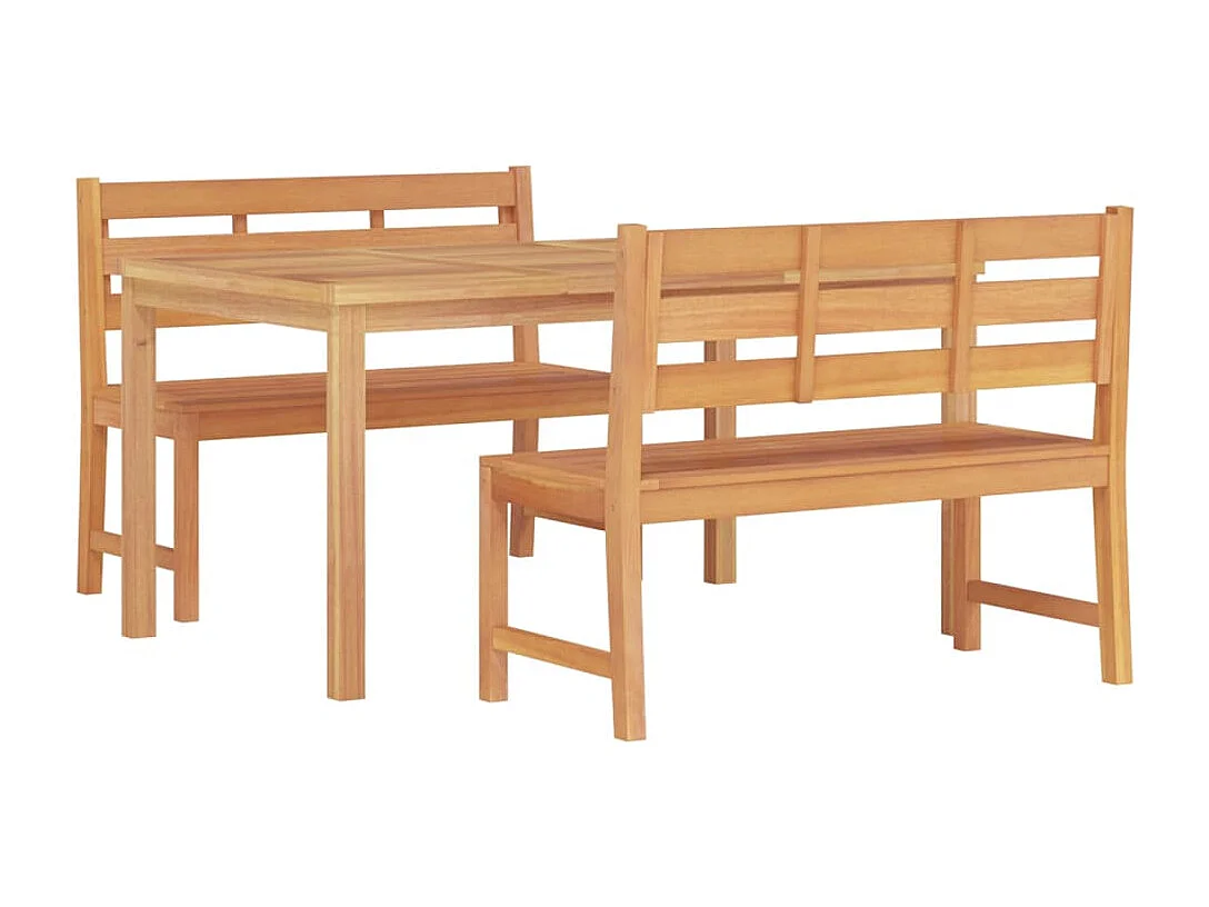 Addison Lee  Ensemble à manger de jardin 3 pcs Bois de teck massif