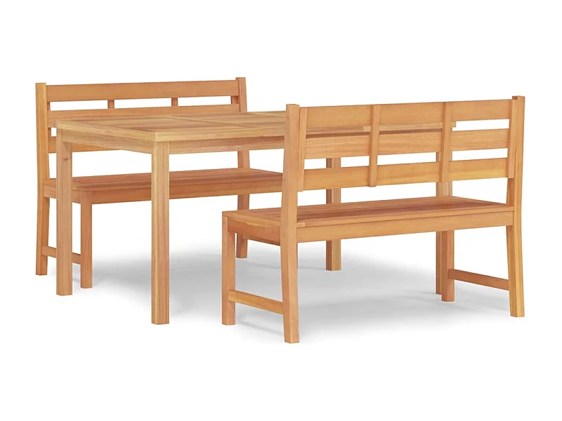 Addison Lee  Ensemble à manger de jardin 3 pcs Bois de teck massif