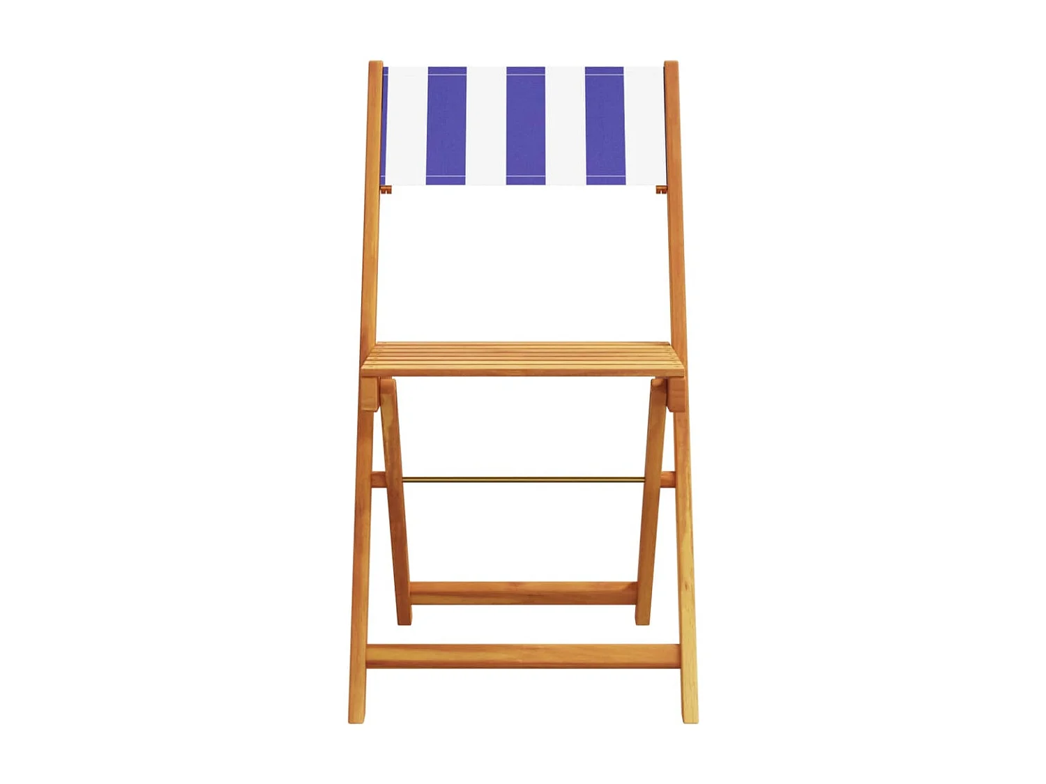 Bay Minette  Ensemble à manger de jardin 5 pcs bleu blanc tissu bois massif