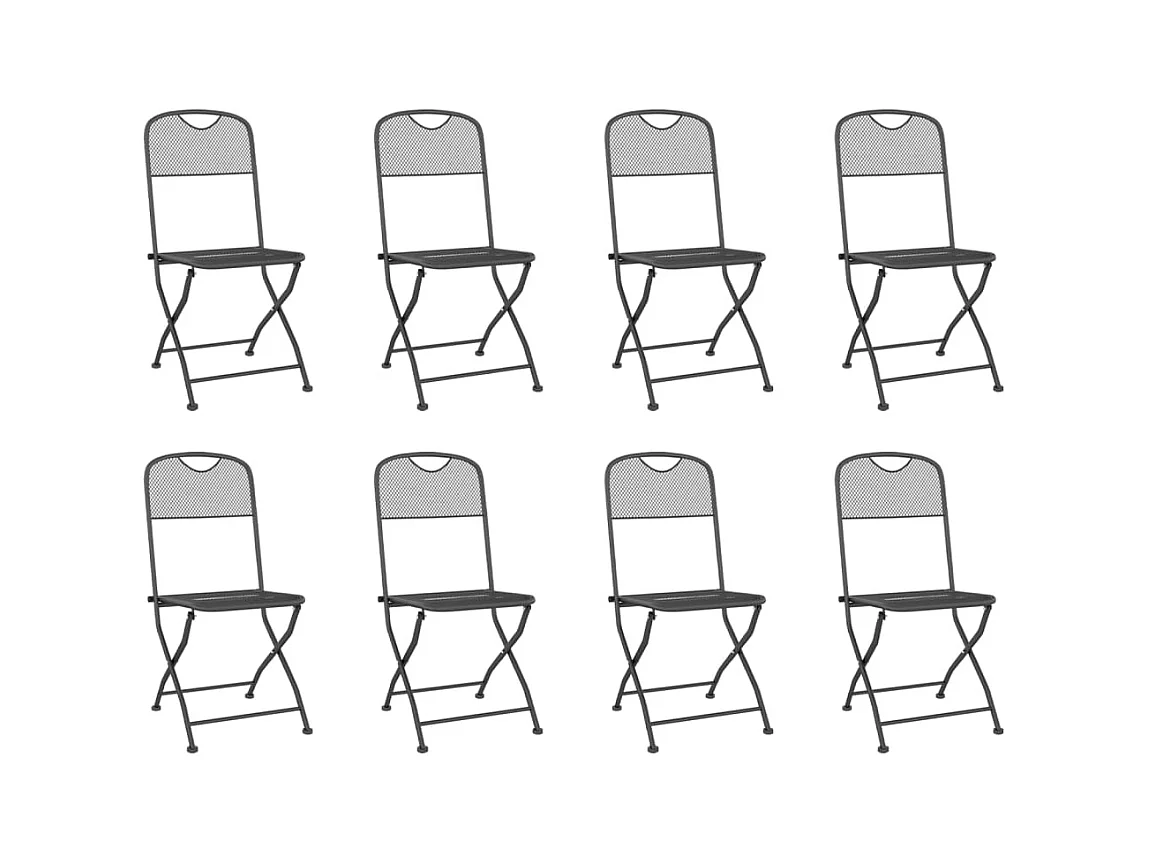 Luan  Ensemble à manger de jardin 9 pcs anthracite métal maille