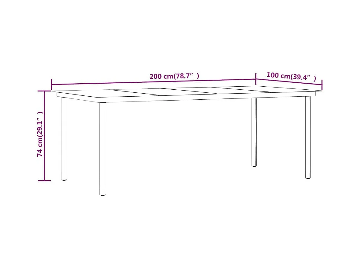 Serafino  Ensemble à manger de jardin avec coussins 9 pcs Beige