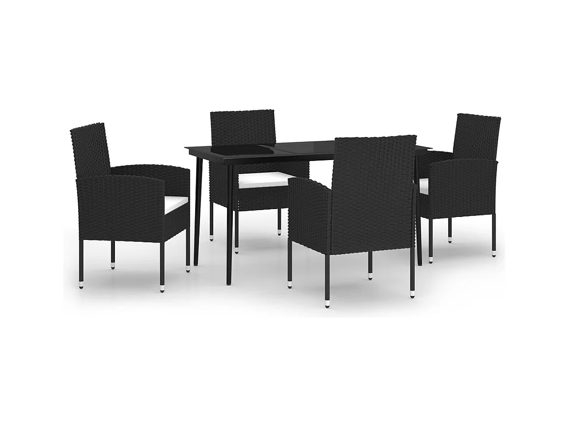 Nolira  Ensemble à manger de jardin 5 pcs Noir