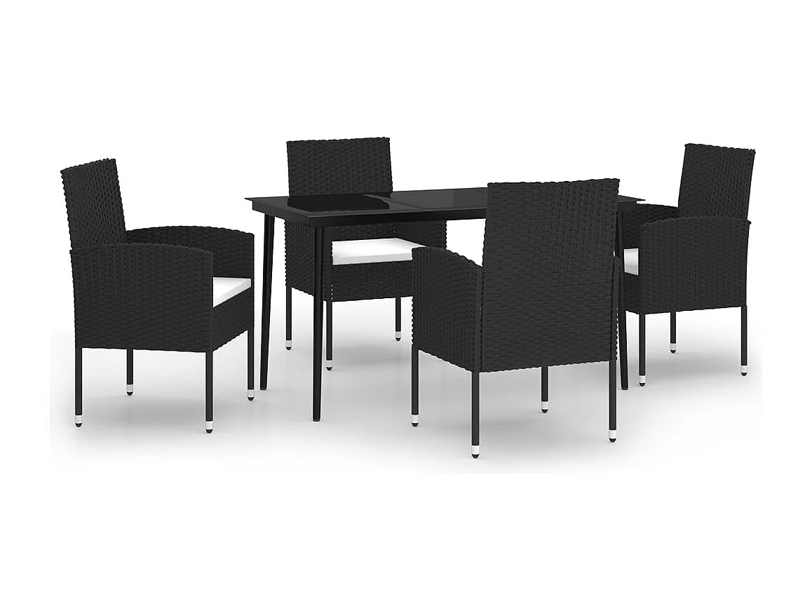 Nolira  Juego de comedor para jardín 5 piezas negro