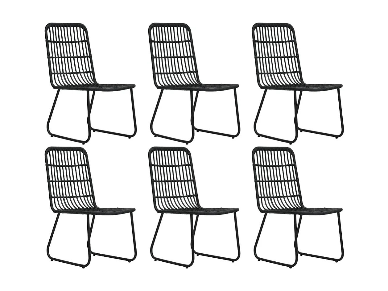 Timos  Ensemble à manger d'extérieur 7 pcs résine tressée et verre