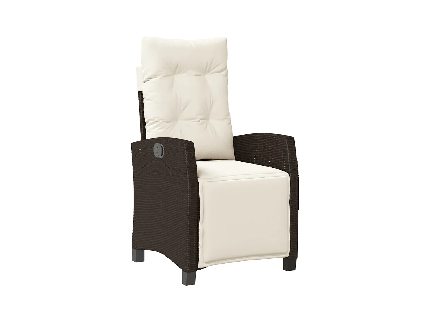 Lub  Ensemble à manger de jardin 5 pcs et coussins marron poly rotin