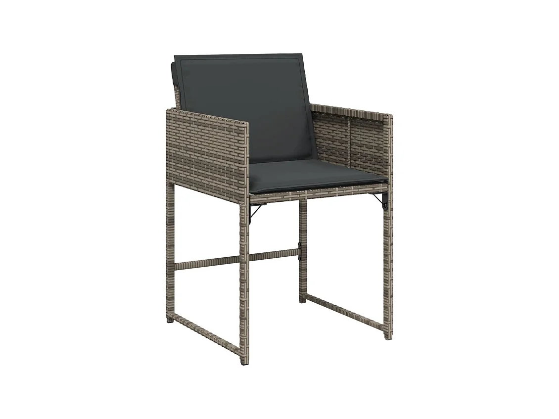 Sener  Ensemble à manger de jardin 9 pcs coussins gris résine tressée