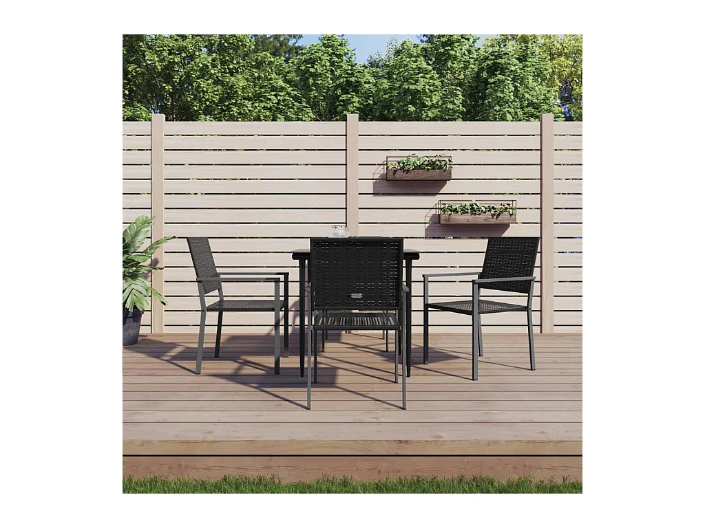 Croughevoe  Ensemble à manger de jardin 5 pcs résine tressée acier