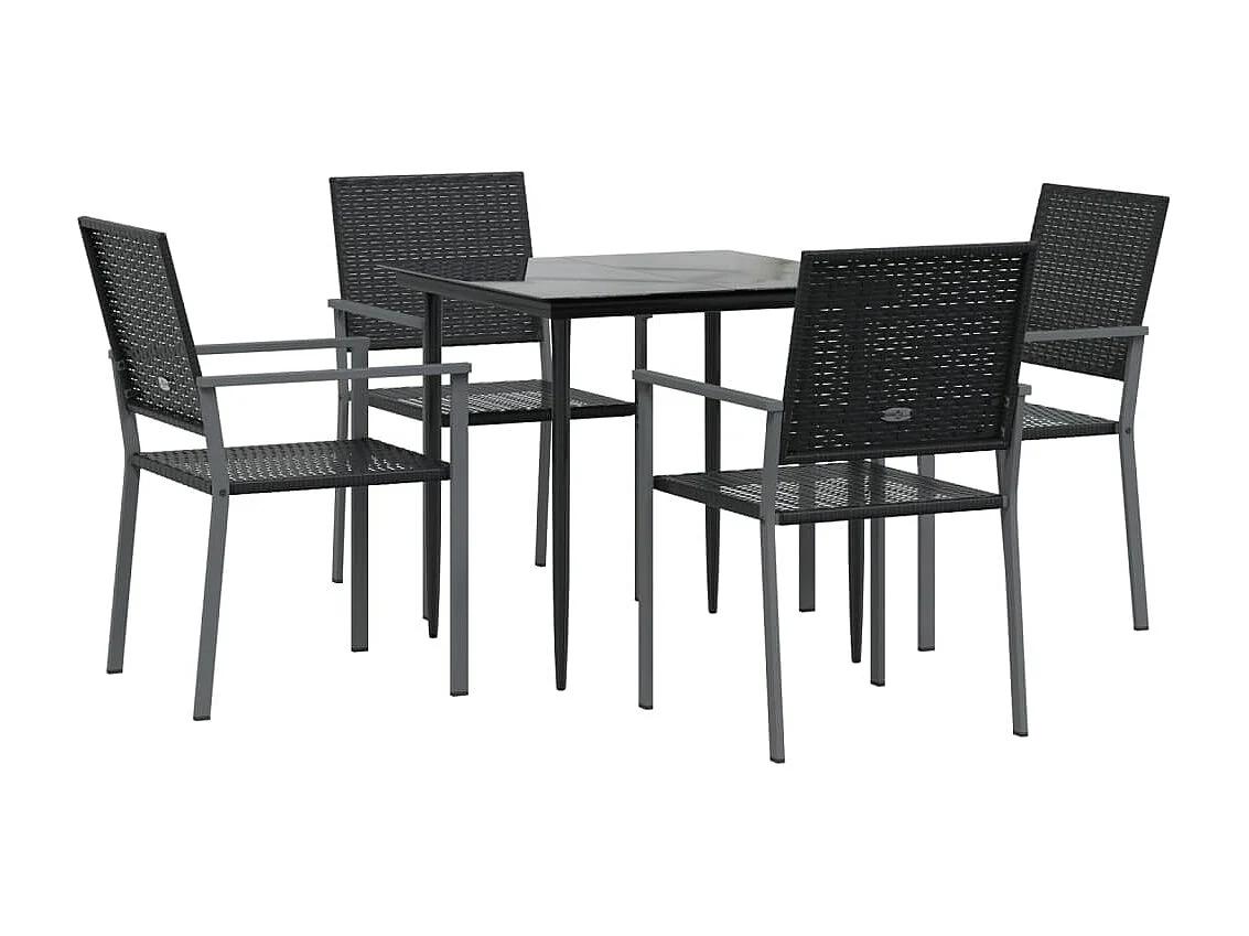 Croughevoe  Ensemble à manger de jardin 5 pcs résine tressée acier