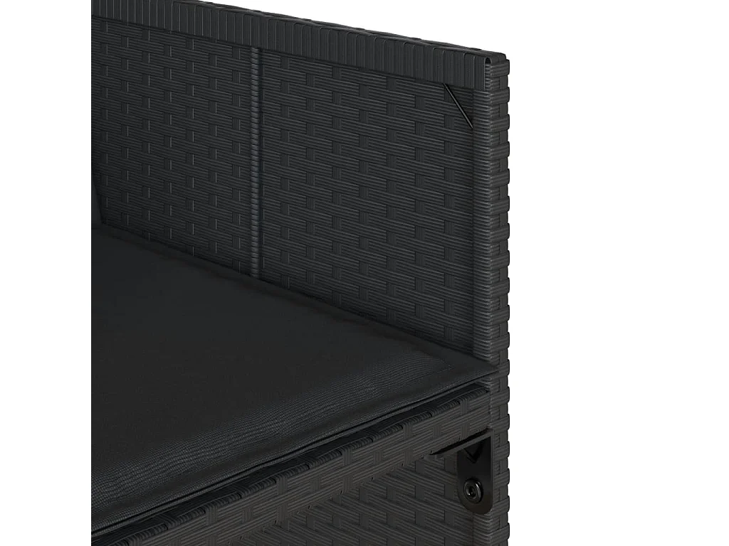 Zenn  Set de comedor jardín 11 pzas con cojines ratán sintético negro