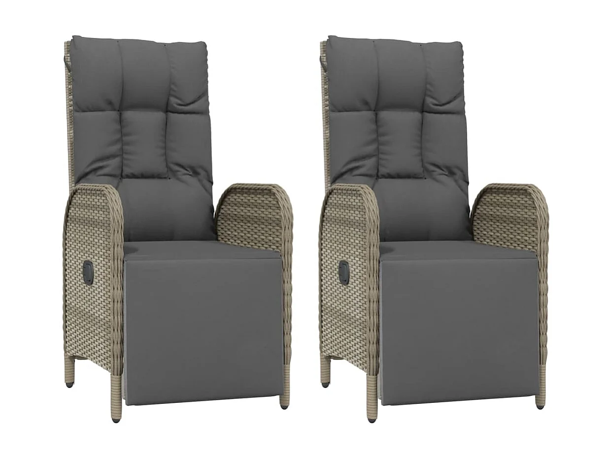Addison  Ensemble à manger de jardin 5 pcs coussins gris résine tressée