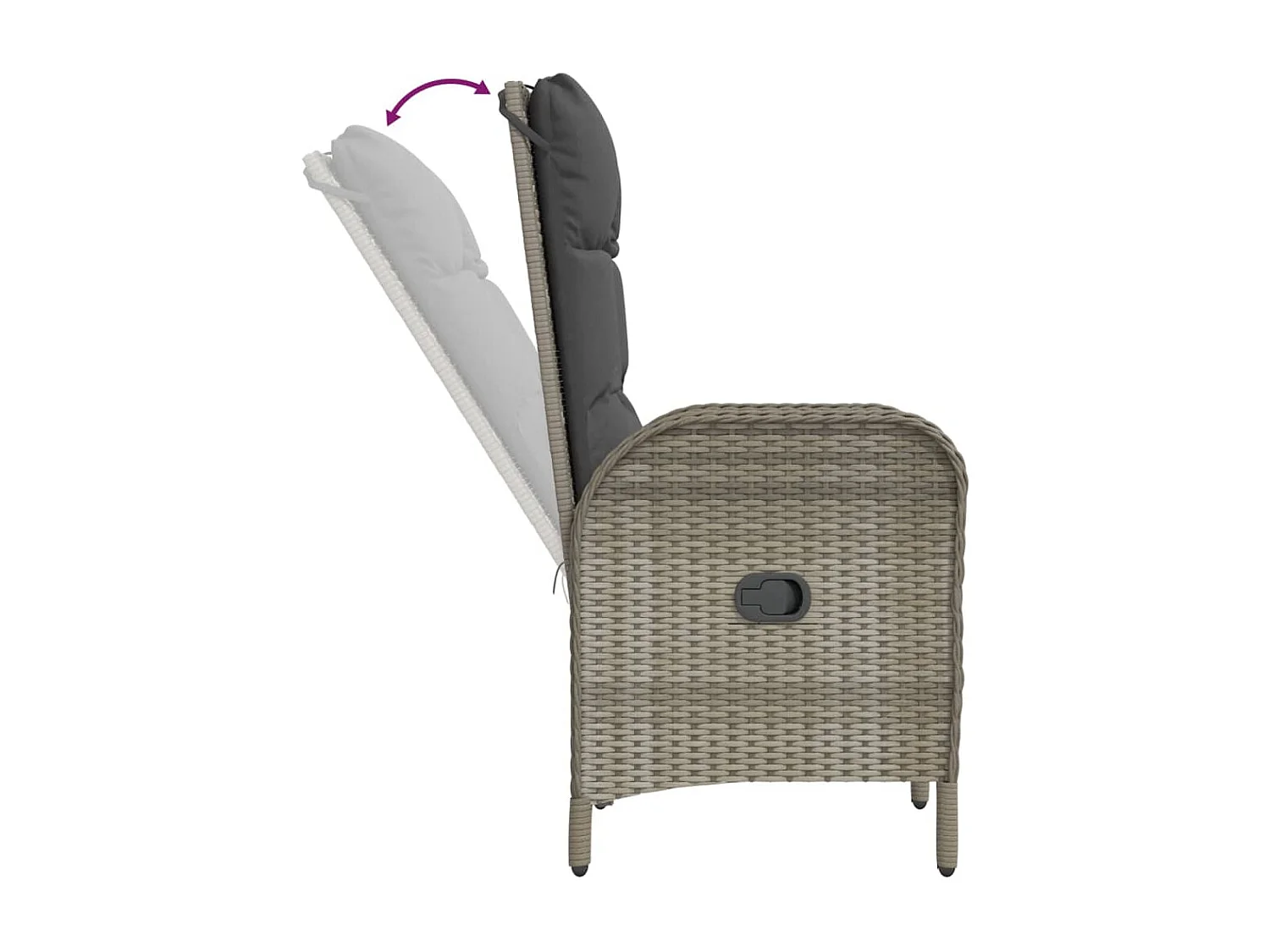 Addison  Ensemble à manger de jardin 5 pcs coussins gris résine tressée