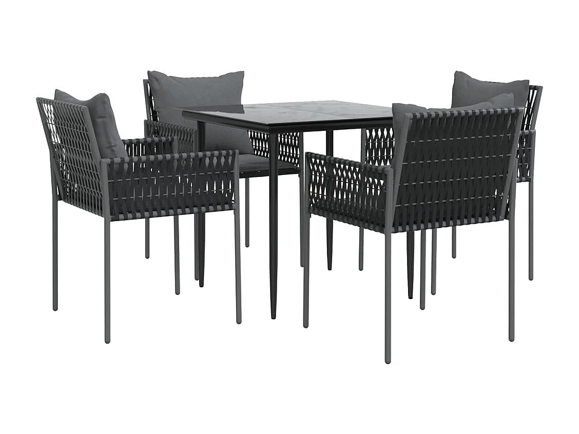 Blen  5-delige Tuinset met kussens poly rattan en staal