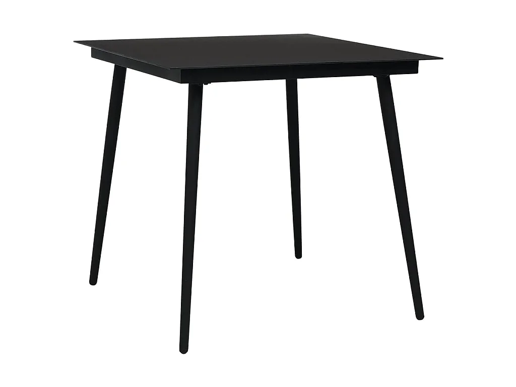 Orelira  Ensemble à manger de jardin 3 pcs noir rotin PVC