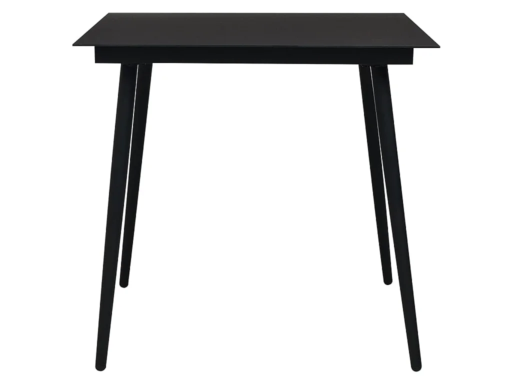 Orelira  Ensemble à manger de jardin 3 pcs noir rotin PVC