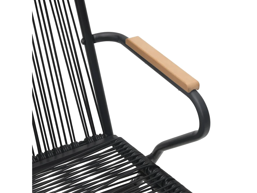 Orelira  Ensemble à manger de jardin 3 pcs noir rotin PVC
