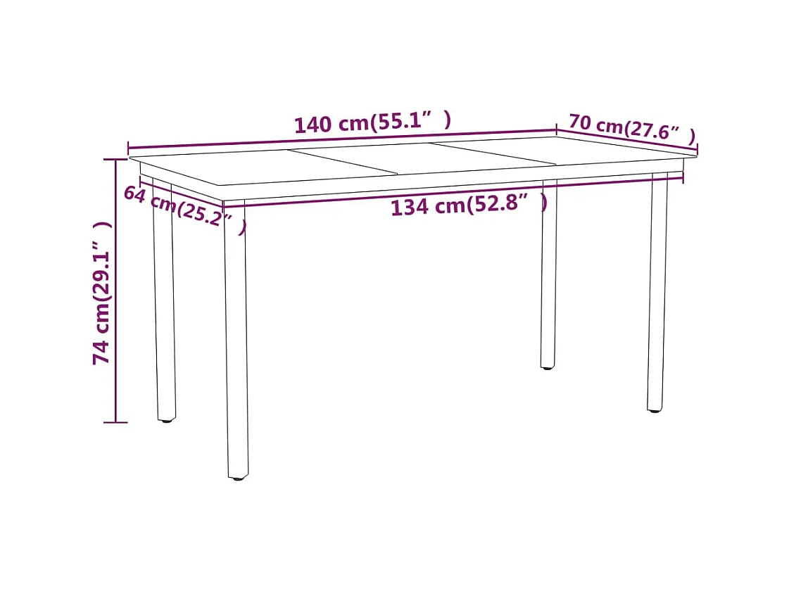 Aeron  Ensemble à manger de jardin 5 pcs Noir