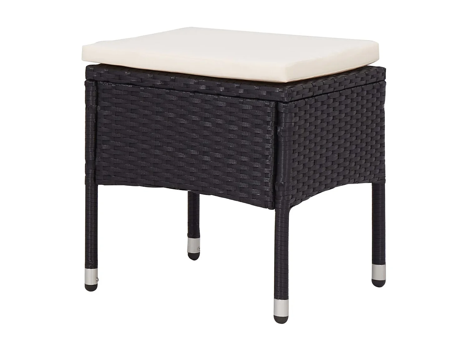 Lucien-René  5-delige Tuinset poly rattan en glas zwart