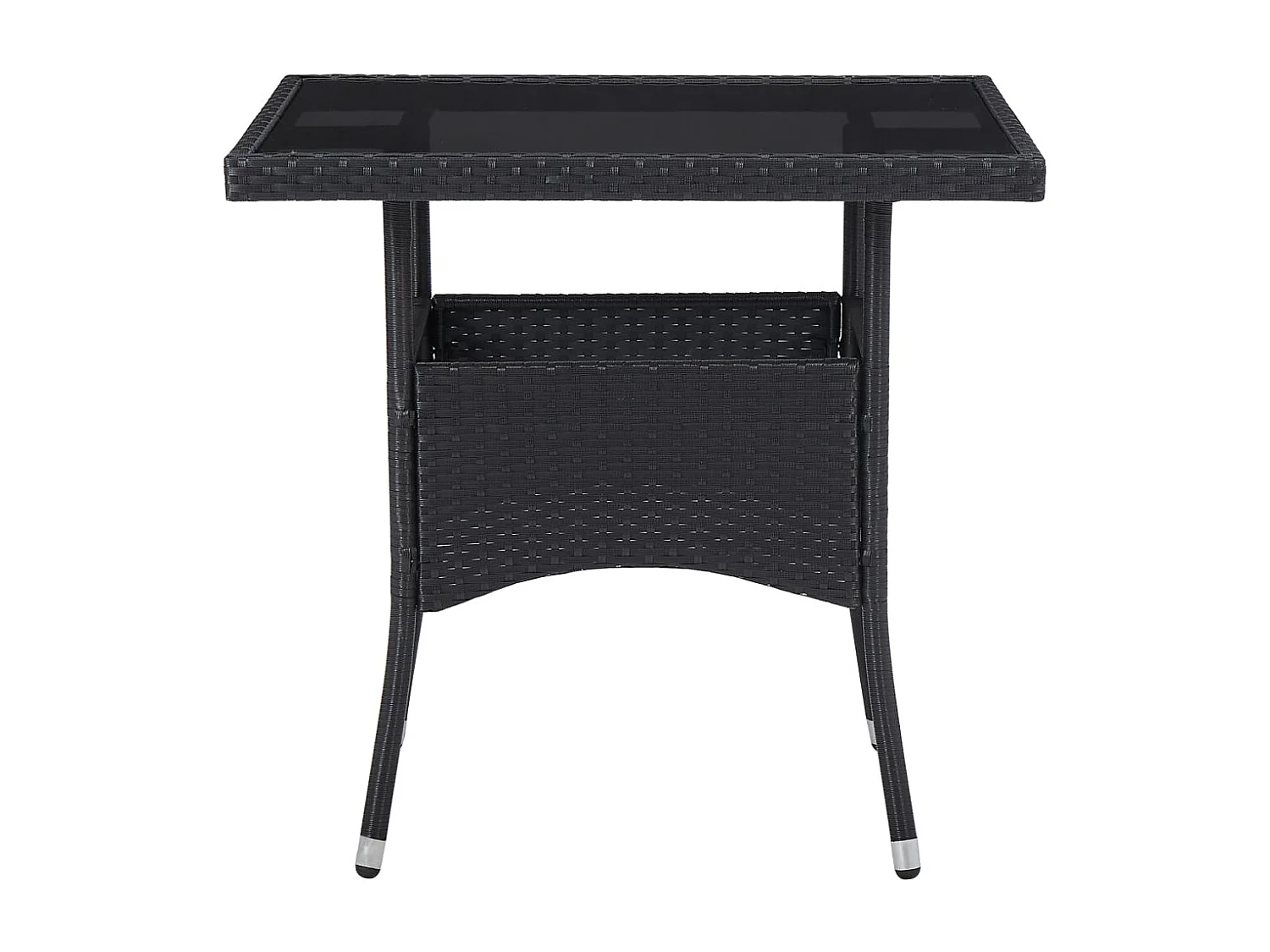 Lucien-René  5-delige Tuinset poly rattan en glas zwart