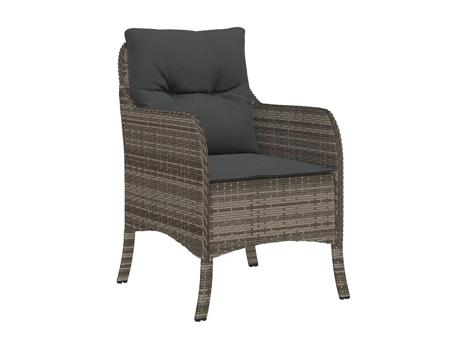 Waalre  Ensemble à manger de jardin et coussins 7 pcs gris rotin