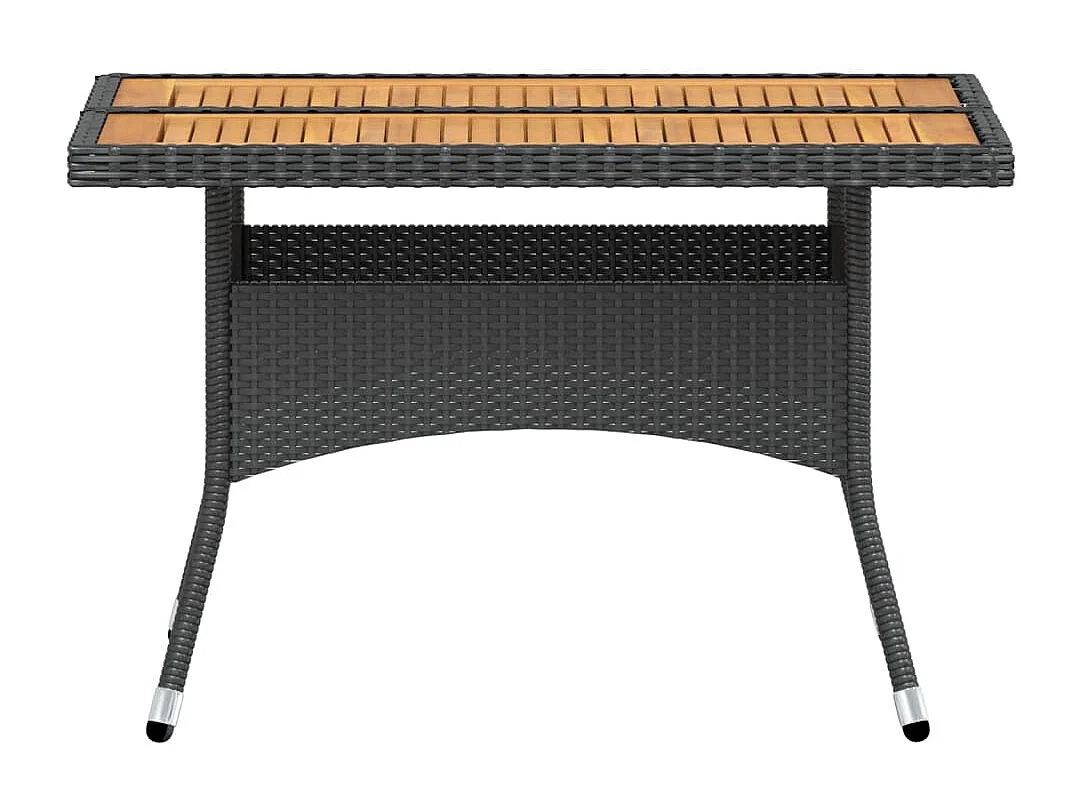 Roan  Ensemble à manger de jardin 5 pcs Résine tressée et acacia Noir