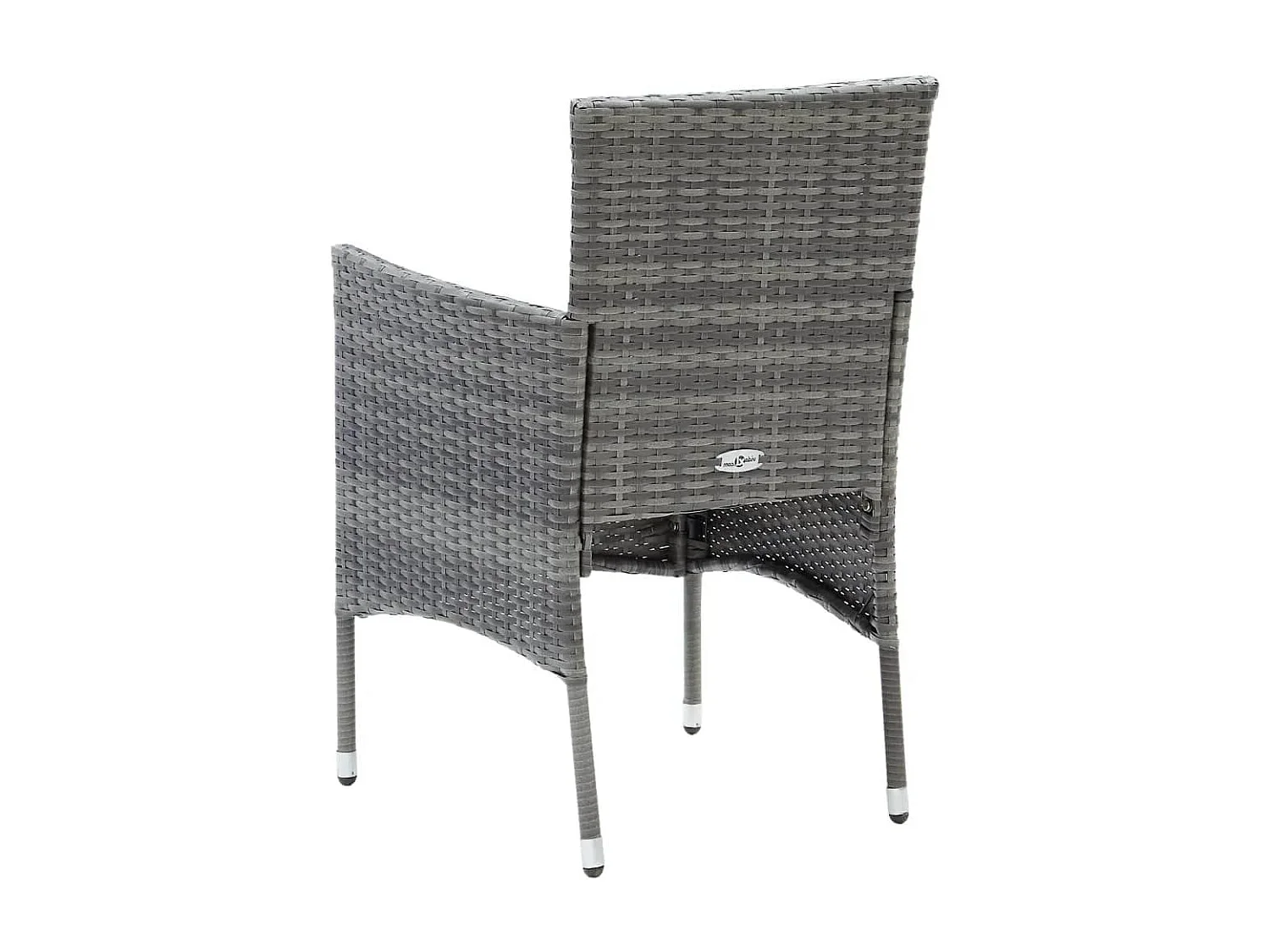 Wausau  Ensemble à manger de jardin coussins 3pcs Résine tressée Gris