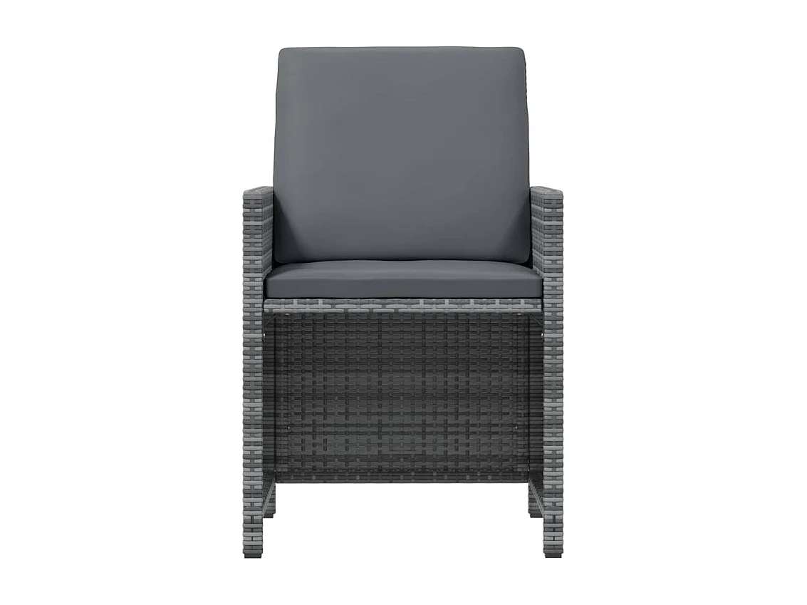 Andaril  Ensemble à manger de jardin coussins 17 pcs Résine tressée Gris