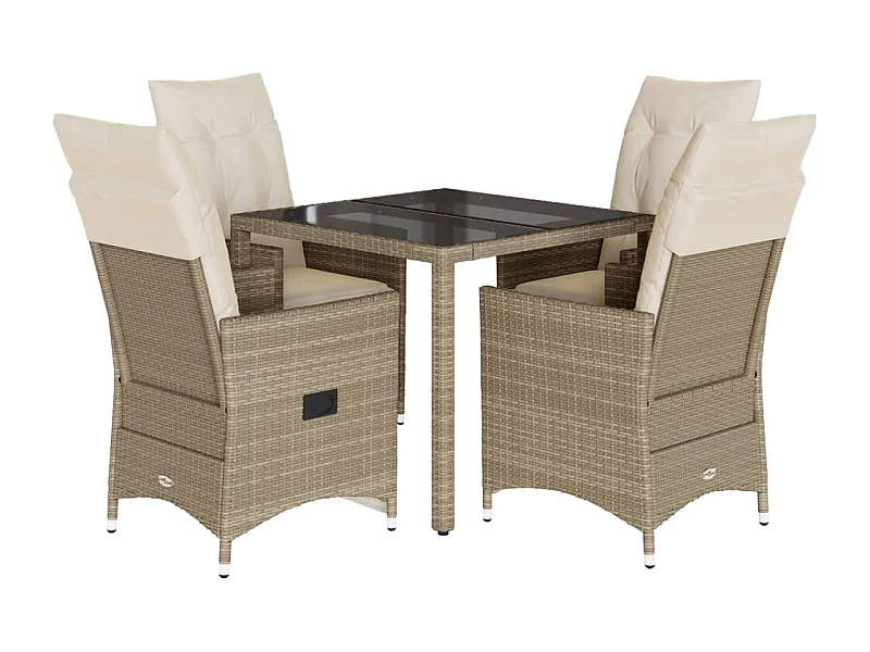Colonial Pine Hills  5-delige Tuinset met kussens poly rattan beige