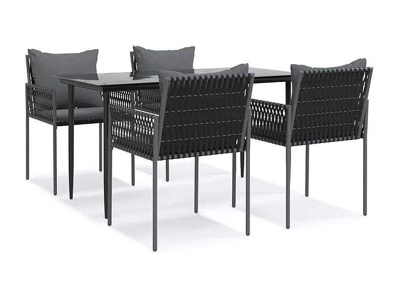 Blen  5-delige Tuinset met kussens poly rattan en staal