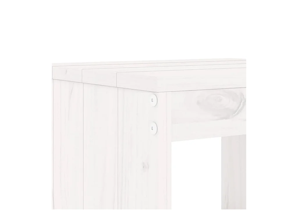 Castleisland  Ensemble à manger de jardin 13 pcs blanc bois de pin massif