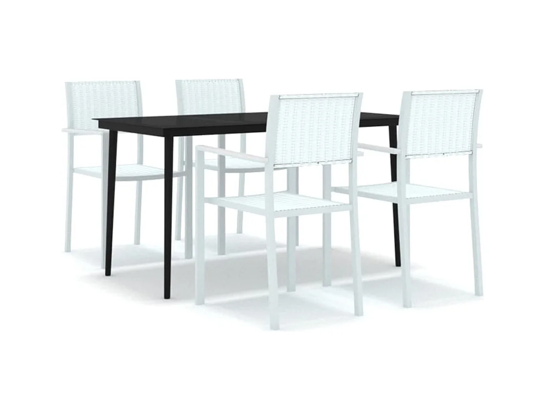 Vejby  Ensemble à manger de jardin 5 pcs Blanc