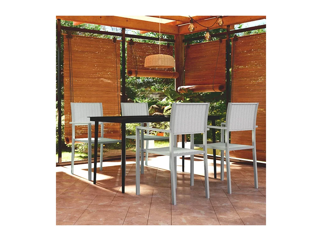 Vejby  Ensemble à manger de jardin 5 pcs Blanc