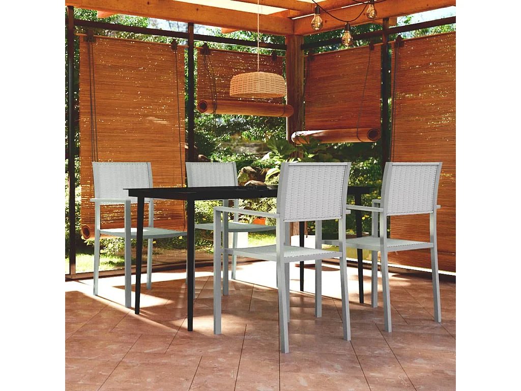 Vejby  Ensemble à manger de jardin 5 pcs Blanc