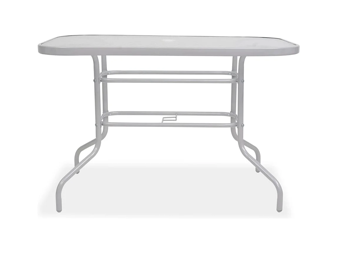 Marilora  Ensemble à manger d'extérieur 8 pcs Acier et textilène Gris