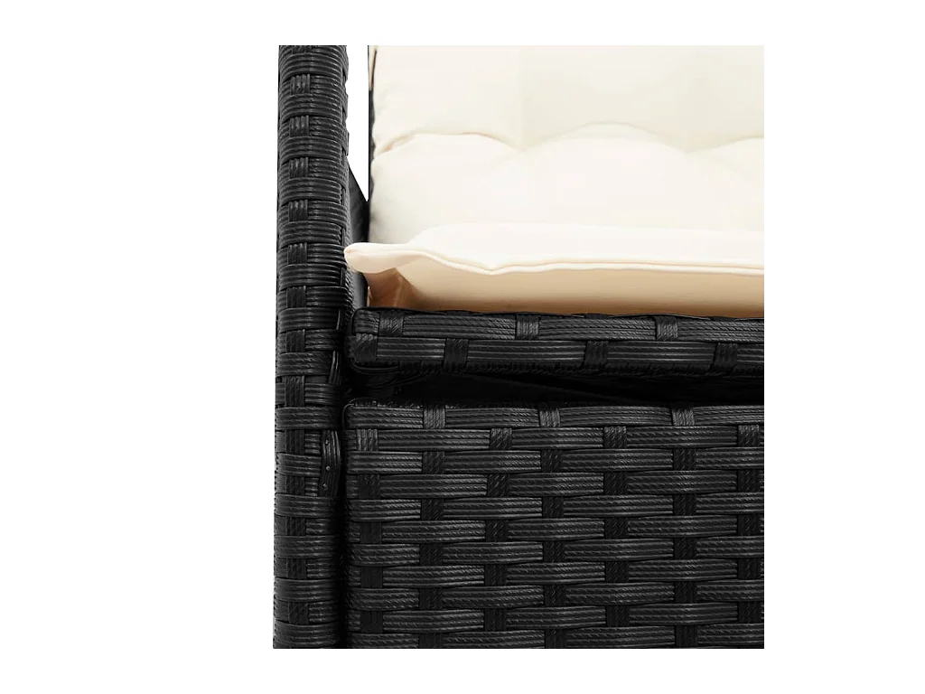 Elm Grove  Ensemble à manger de jardin coussins 7pcs Noir Résine tressée