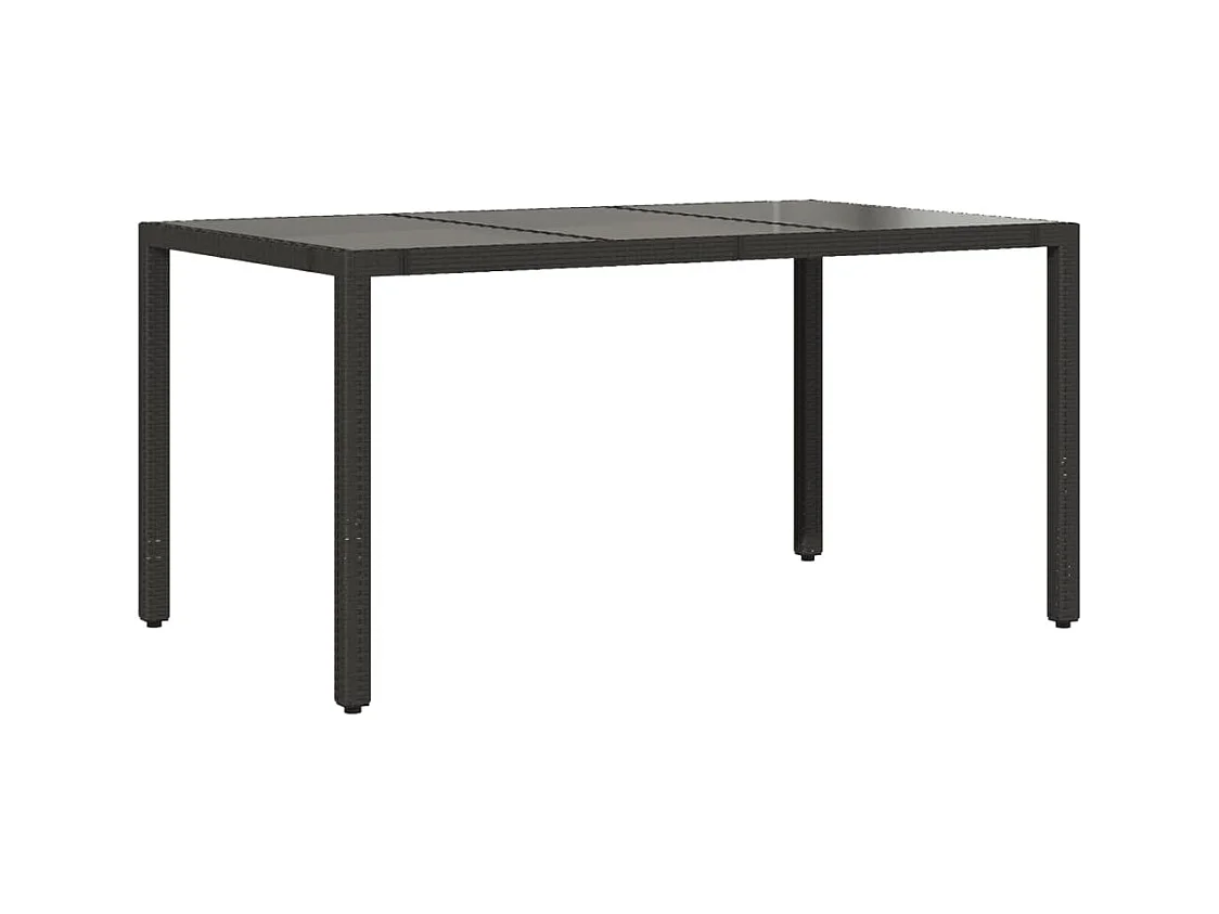 Elm Grove  Ensemble à manger de jardin coussins 7pcs Noir Résine tressée