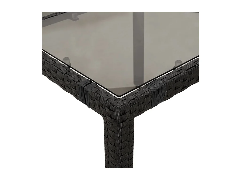 Elm Grove  Ensemble à manger de jardin coussins 7pcs Noir Résine tressée