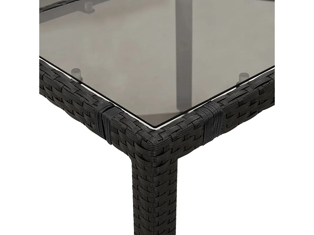 Elm Grove  Ensemble à manger de jardin coussins 7pcs Noir Résine tressée